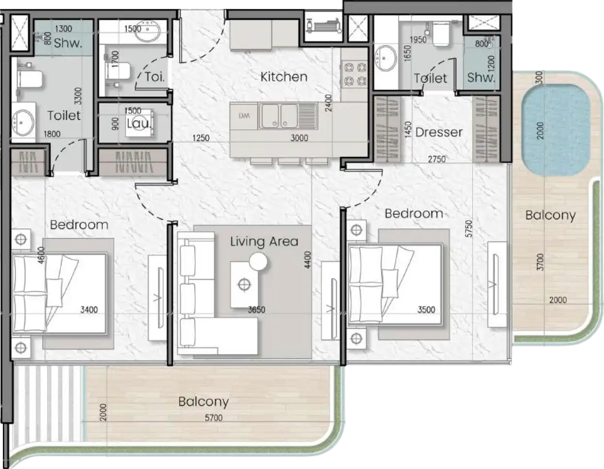 Floor Plans of MAK I’Sola Bella