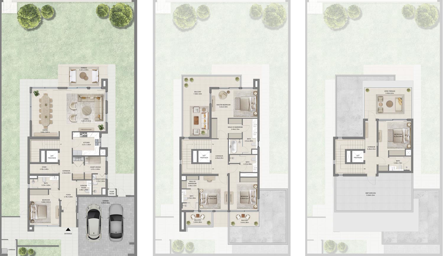 Планировки Emaar South Fairway Villas 3