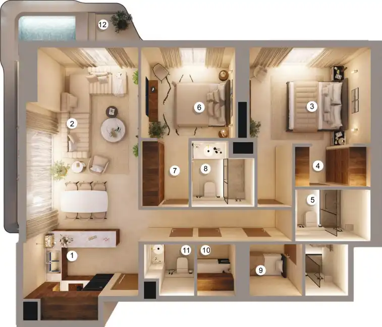 Floor Plans of Tivano