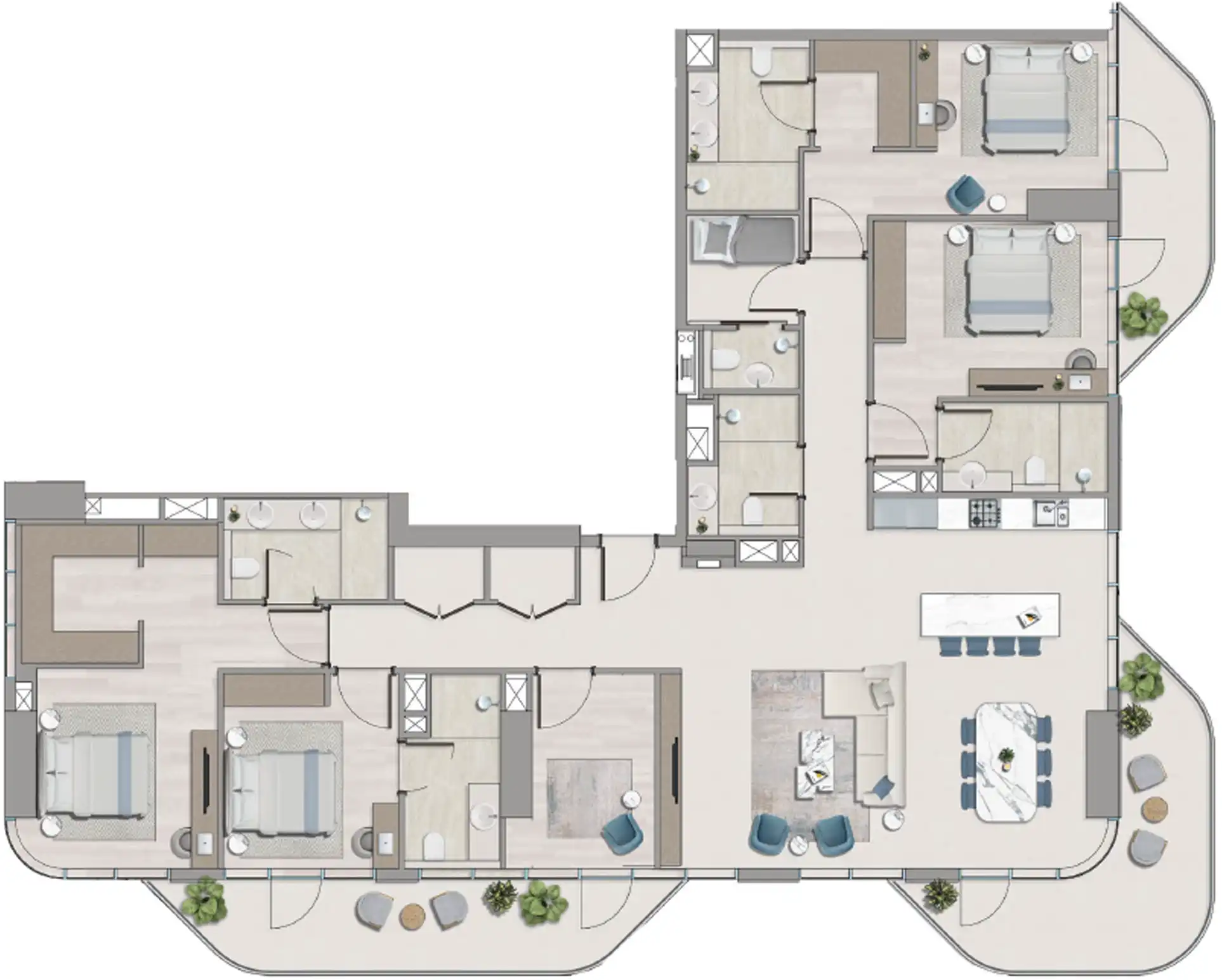 Планировки Flora Shore Beachside Residences