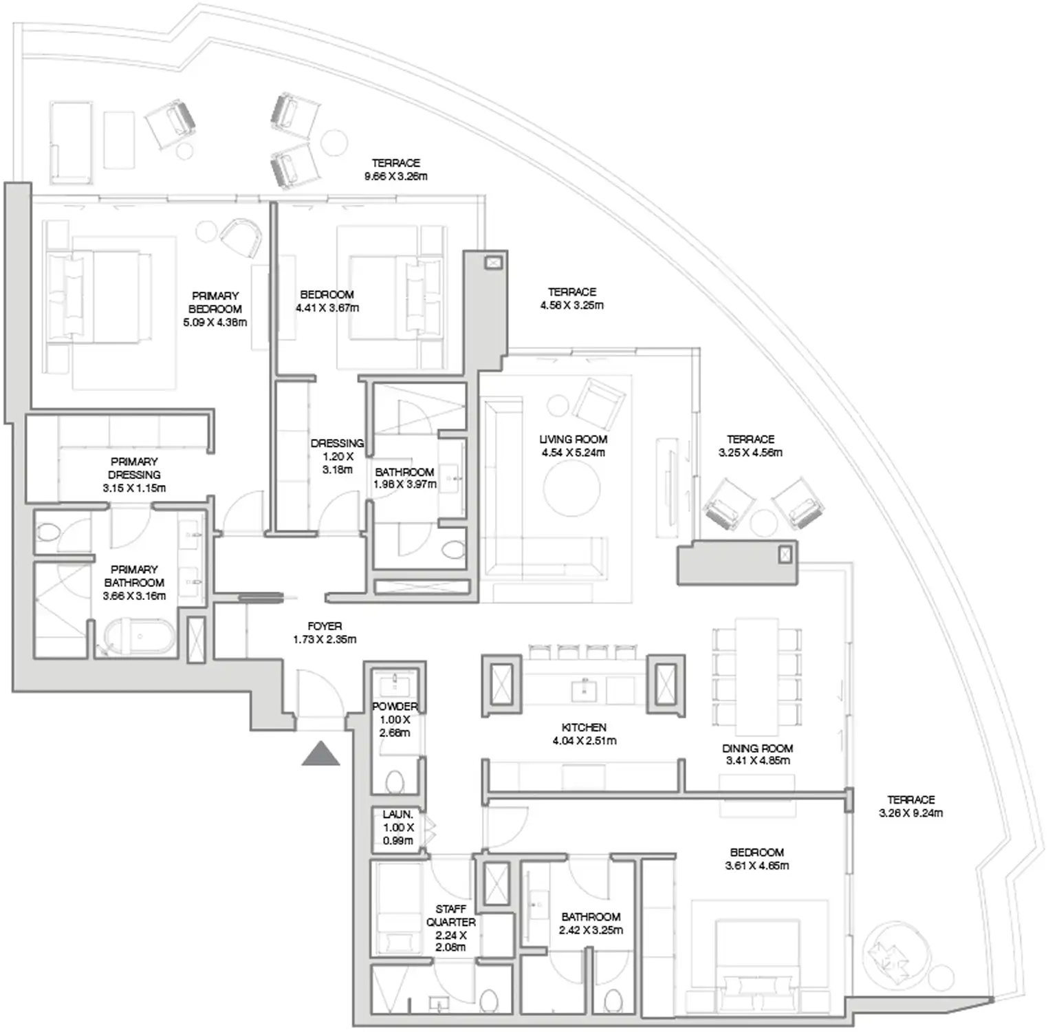Floor Plans for The Residences at The Dubai Beach EDITION in Dubai