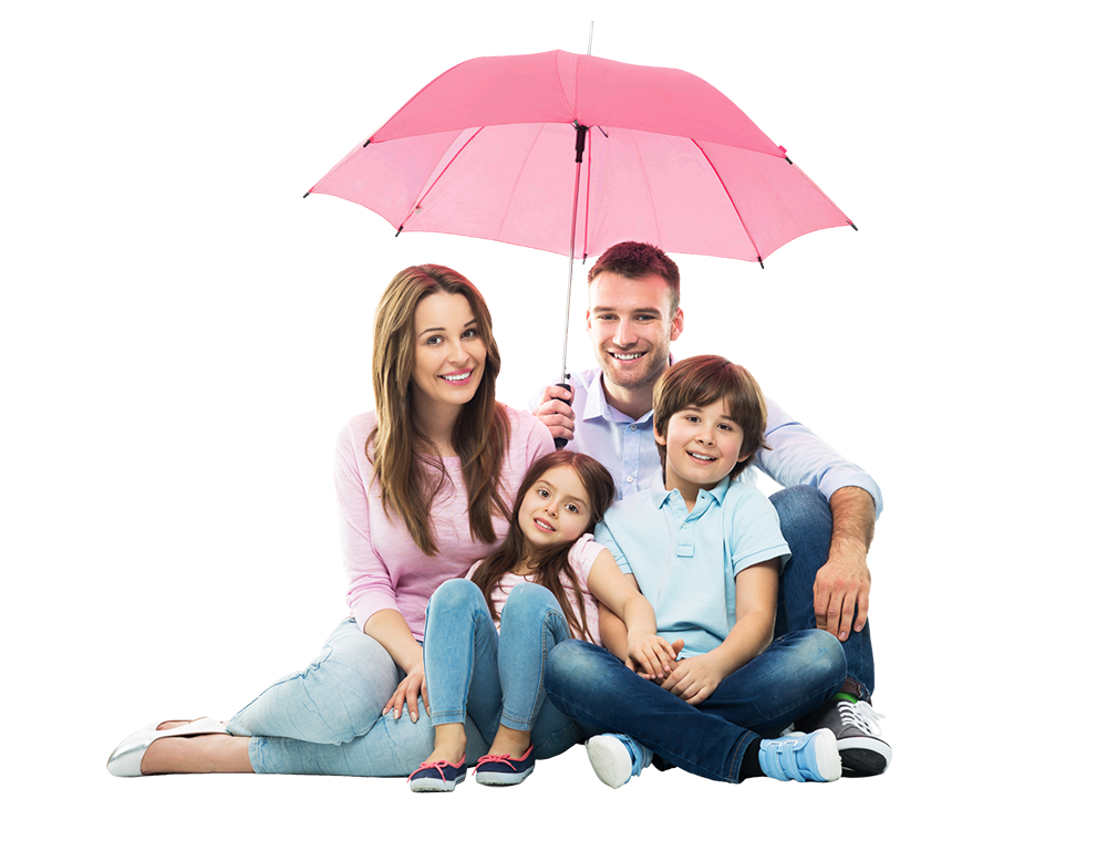 Семья под зонтом, семья