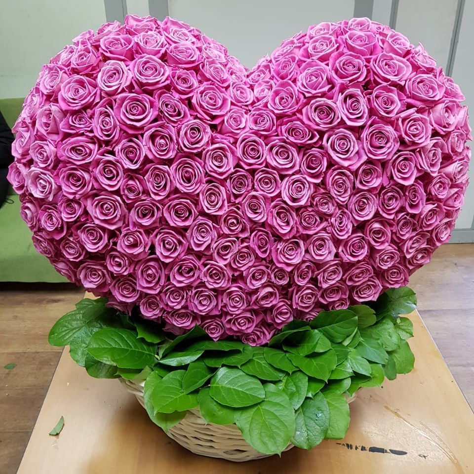 Букет 3D сердце из 300 роз